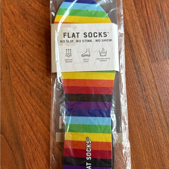 Flat Socks - Rainbow - Small (up to Women's 11, Men's 10) - Picture 2 of 3